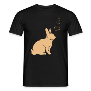 Rabbit Hearts - Easter Rabbit Hearts - Cute Rabbit - Men's T-Shirt - black - Front - AI Model Male 178 light (178cm)