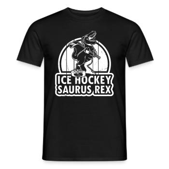 Ice Hockey Dinosaur Ice Hockey Saurus Rex - Ice Ho - Männer T-Shirt - Schwarz - Vorne - AI Model Male 178 light (178cm)