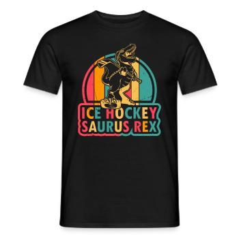 Ice Hockey Dinosaur Ice Hockey Dino - Ice Hockey S - Männer T-Shirt - Schwarz - Vorne - AI Model Male 178 light (178cm)