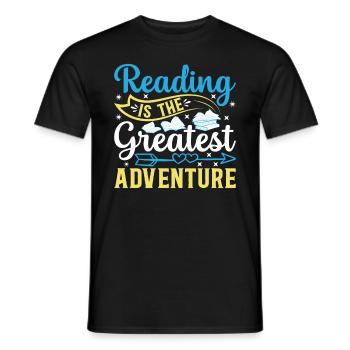 La lecture de bibliothécaire est la plus grande aventure B - T-shirt homme - noir - Devant - AI Model Male 178 light (178cm)