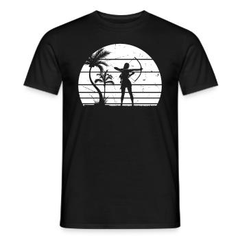 Archery Bow Arrow Archery - Sunset Archer Girl - Men's T-Shirt - black - Front - AI Model Male 178 light (178cm)