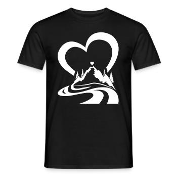 Mountain Heart Outdoor Trekking Mountain Hiking - Men's T-Shirt - black - Front - AI Model Male 178 light (178cm)