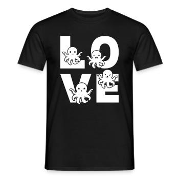 Octopus LOVE Octopuses Cephalopod Kraken Octopus - Men's T-Shirt - black - Front - AI Model Male 178 light (178cm)