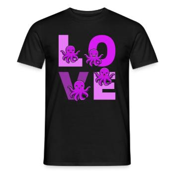 Kraken Octopus Cephalopod Octopuses - LOVE Octopus - Men's T-Shirt - black - Front - AI Model Male 178 light (178cm)