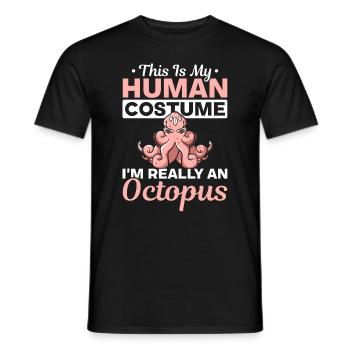 Céphalopode - C’est mon costume humain Je suis vraiment un - T-shirt homme - noir - Devant - AI Model Male 178 light (178cm)