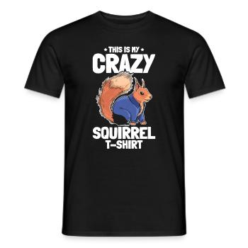This Is My Crazy Squirrel Shirt - Funny Squirrel L - Men's T-Shirt - black - Front - AI Model Male 178 light (178cm)