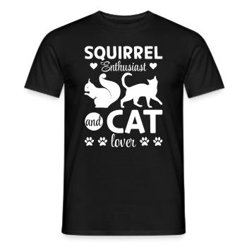 Squirrel Enthusiast and Cat Lover - Squirrel Lover - Men's T-Shirt - black - Front - AI Model Male 178 light (178cm)