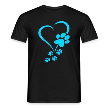 Dog Paw Print Baby Dogs - Dog Paws Hearts Dog Paw - T-shirt homme - noir - Devant - AI Model Male 178 light (178cm)
