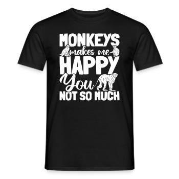 Les singes orangs-outans me rendent heureux que vous ne soyez pas tellement - - T-shirt homme - noir - Devant - AI Model Male 178 light (178cm)