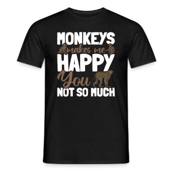Les singes me rendent moins heureux - Monkey Lo - T-shirt homme - noir - Devant - AI Model Male 178 light (178cm)