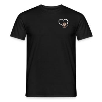 Cute Monkey Baby Orangutan - Monkey Heart - Men's T-Shirt - black - Front - AI Model Male 178 light (178cm)