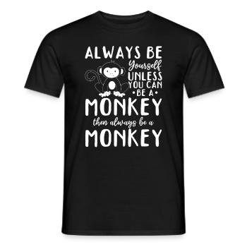 Sois toujours toi-même sauf si tu peux être un singe - T-shirt homme - noir - Devant - AI Model Male 178 light (178cm)