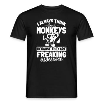 Chimpanzee Orangutan Monkey - I always think about - Men's T-Shirt - black - Front - AI Model Male 178 light (178cm)