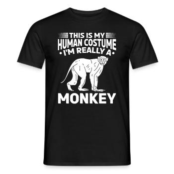 C’est mon costume humain Je suis vraiment un singe - T-shirt homme - noir - Devant - AI Model Male 178 light (178cm)