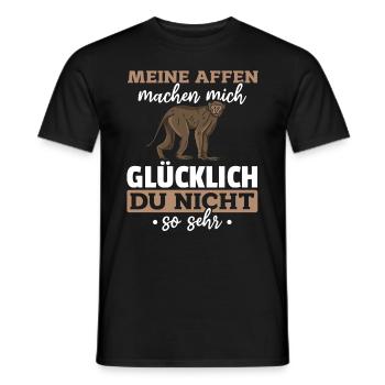 Orang-Utan Affen - Meine Affen Machen Mich Glückl - Männer T-Shirt - Schwarz - Vorne - AI Model Male 178 light (178cm)