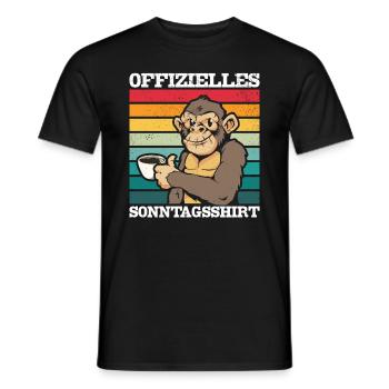 Affen Kaffee - Offizielles Sonntagsshirt Orang-Uta - Männer T-Shirt - Schwarz - Vorne - AI Model Male 178 light (178cm)