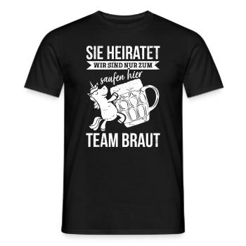 Sie Heiratet Wir Sind Nur Zum Saufen Hier - Team B - Männer T-Shirt - Schwarz - Vorne - AI Model Male 178 light (178cm)