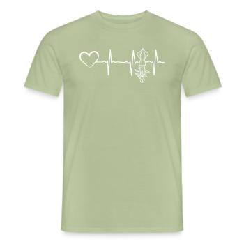 Humboldt Calmar Heartline Kalmare Heartbeat Octopus - T-shirt homme - vert sauge - Devant - AI Model Male 178 light (178cm)