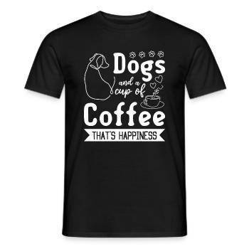 Les chiens et une tasse de café qui est le bonheur - Dog Ow - T-shirt homme - noir - Devant - AI Model Male 178 light (178cm)