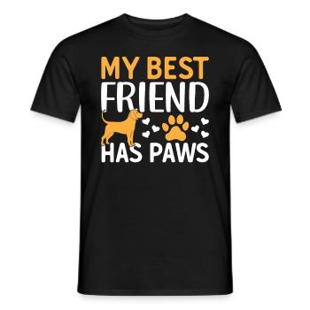 My Best Friend Has Paws - Cute Dog Lover Pet Dog O - Männer T-Shirt - Schwarz - Vorne - AI Model Male 178 light (178cm)