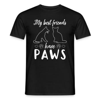 My Best Friends Have Paws - Cat Lover Dog Lover Do - Männer T-Shirt - Schwarz - Vorne - AI Model Male 178 light (178cm)