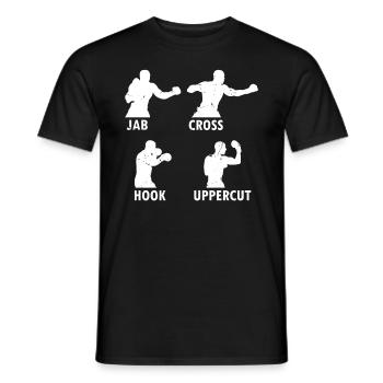 Boxing Martial Arts Boxing Jab Cross Hook Uppercut - Männer T-Shirt - Schwarz - Vorne - AI Model Male 178 light (178cm)