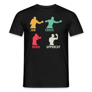 Boxing Jab Cross Hook Uppercut - Martial Arts Boxi - Männer T-Shirt - Schwarz - Vorne - AI Model Male 178 light (178cm)