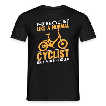 eBike E-bike Cyclist comme un cycliste normal seulement Mu - T-shirt homme - noir - Devant - AI Model Male 178 light (178cm)