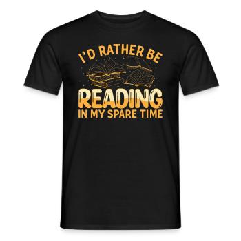 I'd Rather Be Reading In My Spare Time - Reading B - Men's T-Shirt - black - Front - AI Model Male 178 light (178cm)