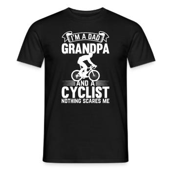 I'm A Dad Grandpa And Cyclist Nothing Scares Me - - Männer T-Shirt - Schwarz - Vorne - AI Model Male 178 light (178cm)
