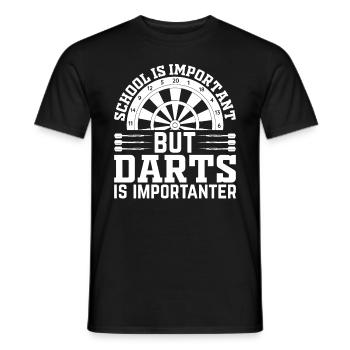 L’école est importante mais les fléchettes sont plus importantes - Pla - T-shirt homme - noir - Devant - AI Model Male 178 light (178cm)