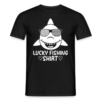 Funny Fisherman Fish Head - Fish Angler - Lucky Fi - Männer T-Shirt - Schwarz - Vorne - AI Model Male 178 light (178cm)