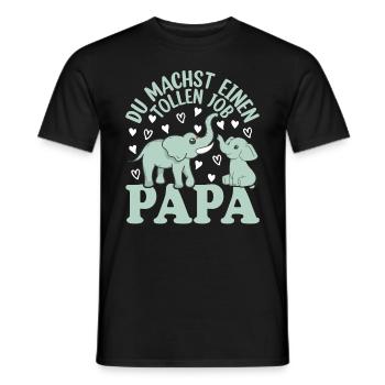 Papa Vatertag Papa Elefant Papa Vatertag - Männer T-Shirt - Schwarz - Vorne - AI Model Male 178 light (178cm)