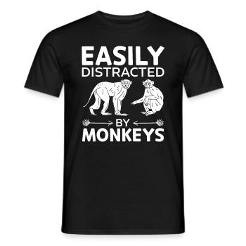 Orangutan Monkey Lover - Facilement distrait par Monk - T-shirt homme - noir - Devant - AI Model Male 178 light (178cm)