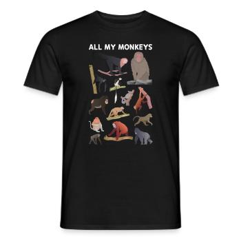 Chimpanzee Orangutan Monkey Lover - All My Monkeys - Men's T-Shirt - black - Front - AI Model Male 178 light (178cm)