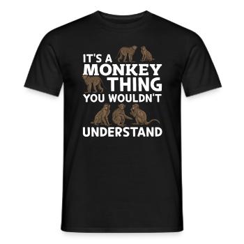 C’est un truc de singe que vous ne comprendriez pas Orangu - T-shirt homme - noir - Devant - AI Model Male 178 light (178cm)