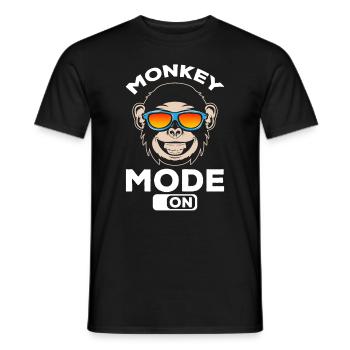 Chimpanzee Orangutan Monkey Mode On - Funny Monkey - Männer T-Shirt - Schwarz - Vorne - AI Model Male 178 light (178cm)