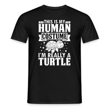 Cute Turtles - This Is My Human Costume I'm Really - Men's T-Shirt - black - Front - AI Model Male 178 light (178cm)