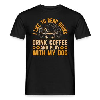 Cute Dog Lover - I Like To Read Books And Play Wit - Men's T-Shirt - black - Front - AI Model Male 178 light (178cm)