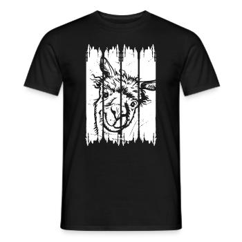 Llama Head Alpaga Llama Farmer Llama Farm Llama Lama - T-shirt homme - noir - Devant - AI Model Male 178 light (178cm)