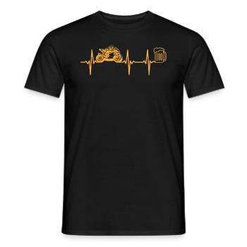 Racing Motorcycle Heartbeat Beer Lover - Race Moto - T-shirt homme - noir - Devant - AI Model Male 178 light (178cm)