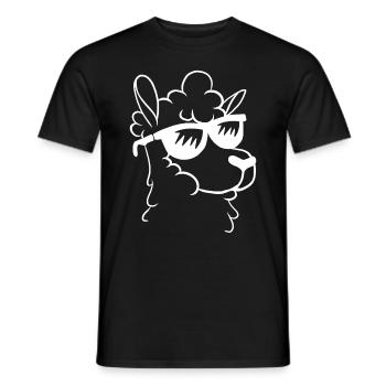Lama Lama Llama Llama - Lama Mignon Tête de Lama F - T-shirt homme - noir - Devant - AI Model Male 178 light (178cm)