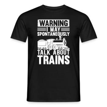 Train Lover - Avertissement je peux spontanément parler abonnement - T-shirt homme - noir - Devant - AI Model Male 178 light (178cm)