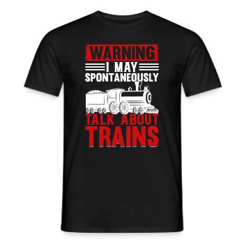 Locomotive - Avertissement je peux spontanément parler Abou - T-shirt homme - noir - Devant - AI Model Male 178 light (178cm)