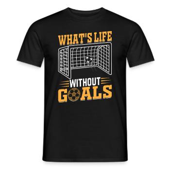 Soccer Lover - What's Life Without Goals Soccer - Men's T-Shirt - black - Front - AI Model Male 178 light (178cm)