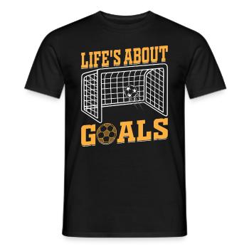 Soccer Lover - Life's About Goals Soccer Quotes So - Men's T-Shirt - black - Front - AI Model Male 178 light (178cm)