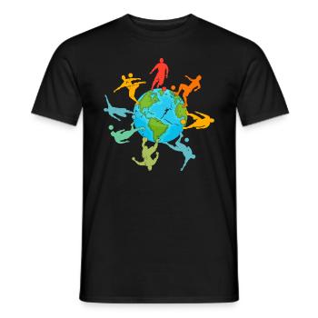 Soccer Player Earth - Soccer Lover Soccer Players - Men's T-Shirt - black - Front - AI Model Male 178 light (178cm)