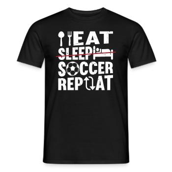 Eat Sleep Soccer Repeat - Soccer Player Funny Socc - Men's T-Shirt - black - Front - AI Model Male 178 light (178cm)