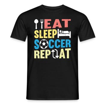 Eat Sleep Soccer Repeat - Soccer Player Soccer Lov - Men's T-Shirt - black - Front - AI Model Male 178 light (178cm)