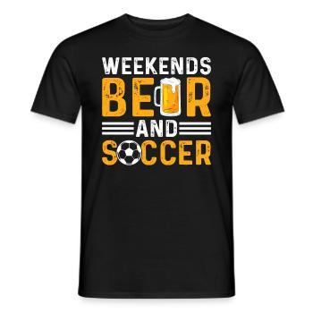 Soccer Player Soccer Lover - Weekends Beer And Soc - Men's T-Shirt - black - Front - AI Model Male 178 light (178cm)